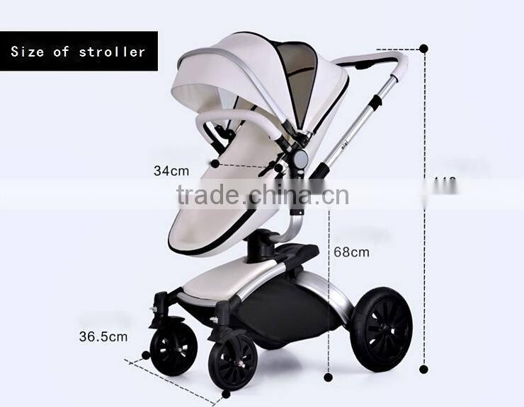 2016 Luxury Leather Baby Stroller, Hot Selling Baby Stroller 3 in 1 With EN Certificate