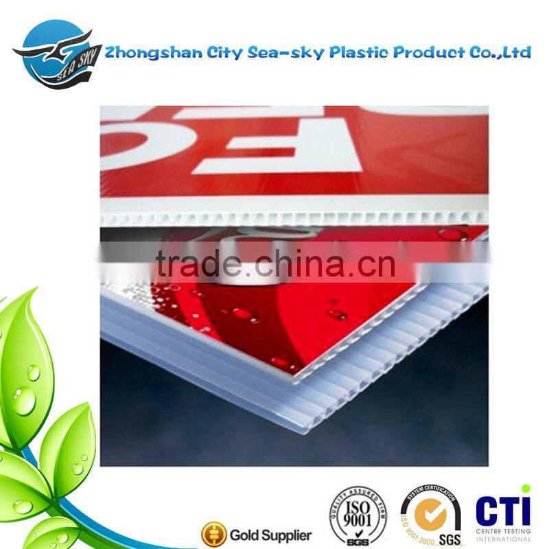 display board pp corrugated sheet/corrugated board/plastic material/waterproof material