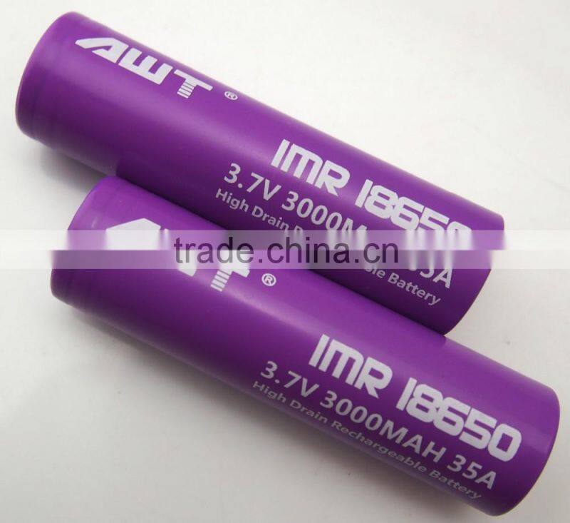 AWT Purple 18650 3000mah 35A LITE 65W vape mod box mod philippine mod vape nugget ecig mod awt 18650 high drain vape mechanical