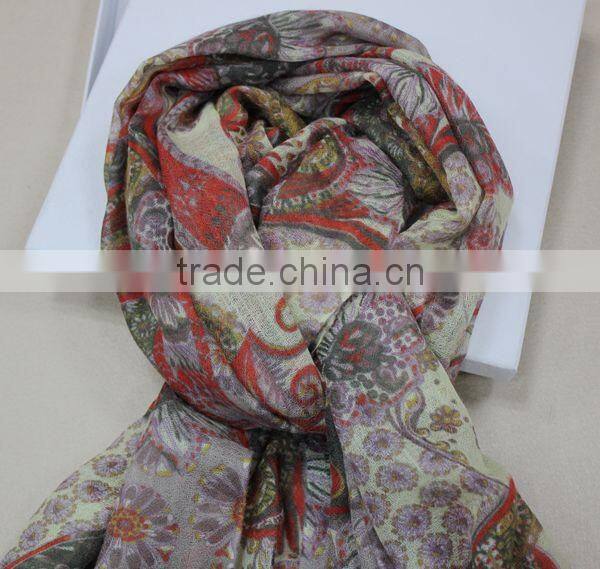 new product in 2014 fashion digital print 100% cashmere scarf new product