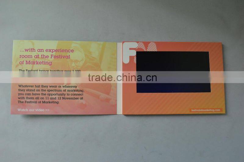 7 inch video brochure with customized Design Paper Cover