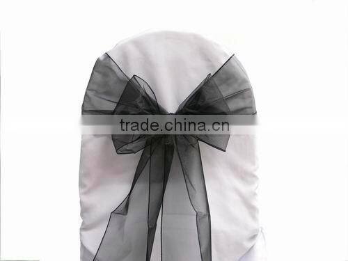 Black Chair Decoration Tie Organza Sash for Banquet