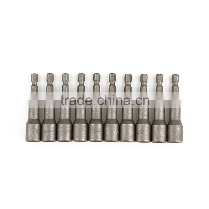 10Pieces 65mm Power Nut Driver Bit Set With Magnet