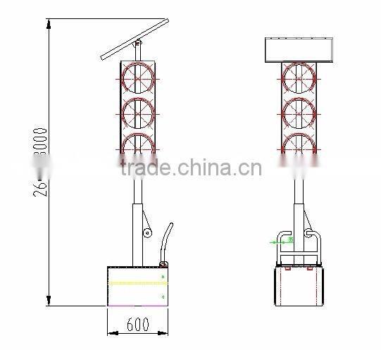 Wholesale kutuo 300mm solar powered portable led temporary traffic wireless trailer lights with factory price