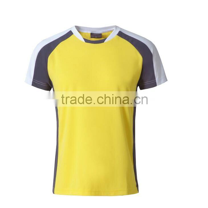 2016 custom wholesale top quality sport mens yellow tshirt