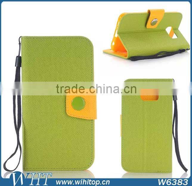 Fashion Korean Style Magnetic Flip Leather Case Stand Wallet Holster For Samsung Galaxy S6 G9200