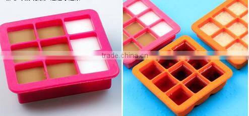BPA Free Silicone Baby Blocks Freezer Storage Container