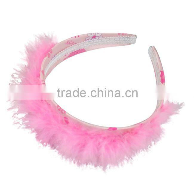 Fluffy pink flower hair band 3 colors kids hair accessory hair accessory for girls