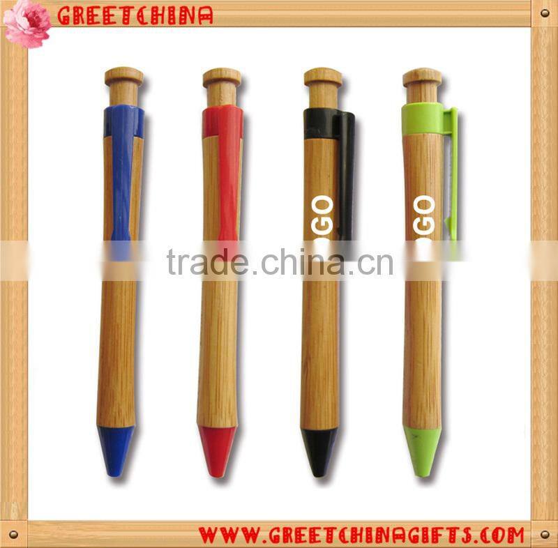 Cheap Custom advertising ballpoint bamboo pen