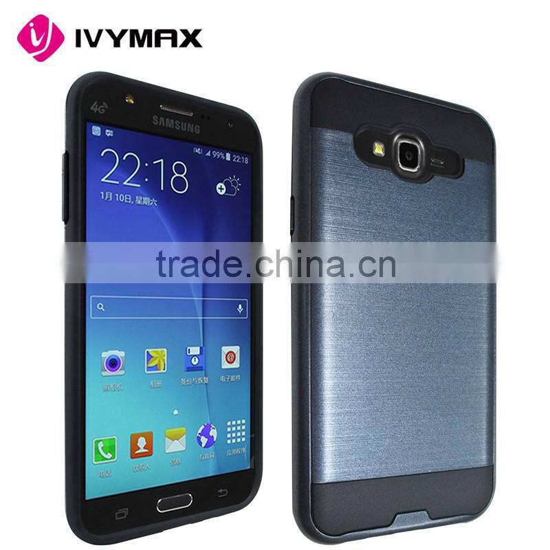 China supplier top seller hybrid brushed metallic protector phone cover for Samsung Galaxy J7/J700 (2015)