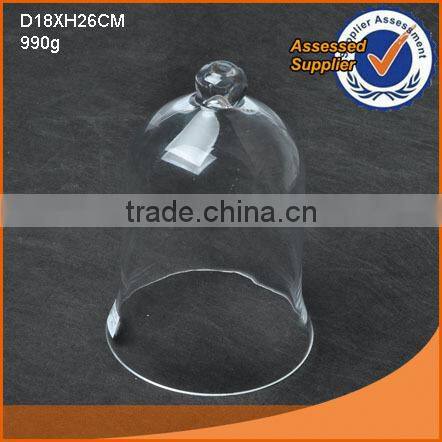 Clear round glass cake/dessert dome cover with base