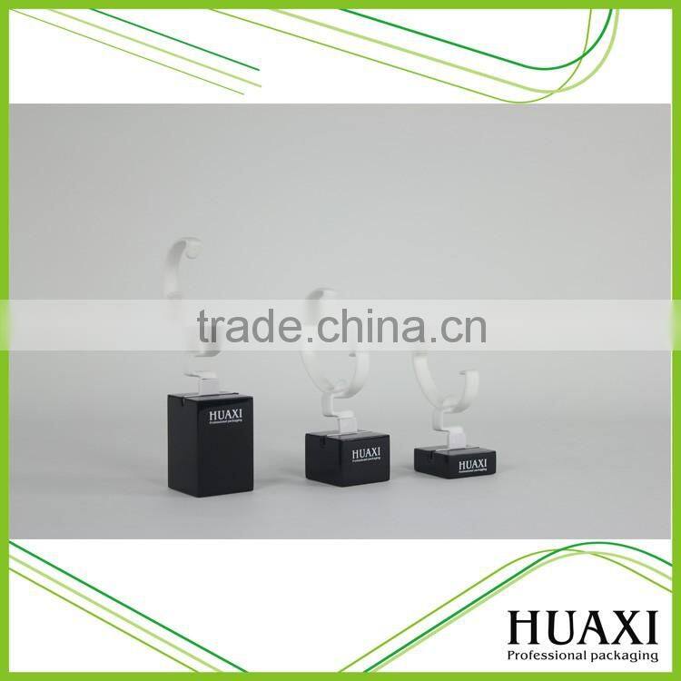 Black High Glossy Small Single Wooden Watch Holder Stand