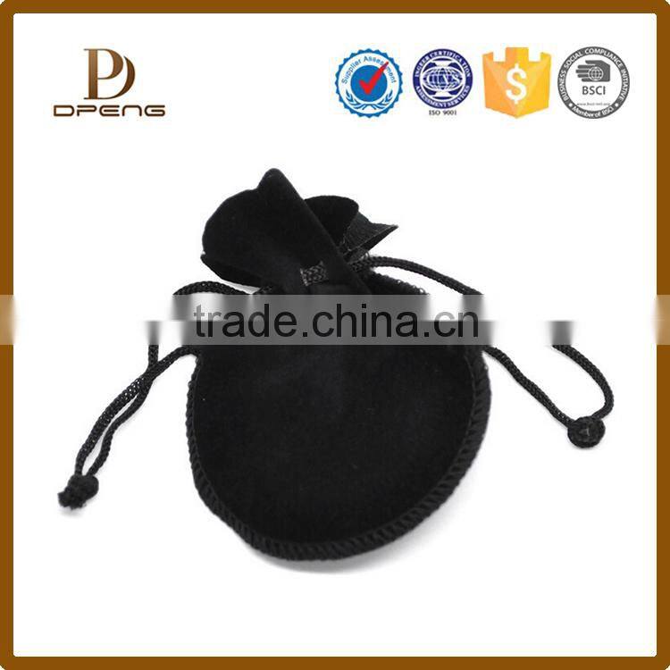 2014 Best selling Custom Double drawstring printed velvet pouch for jewelry