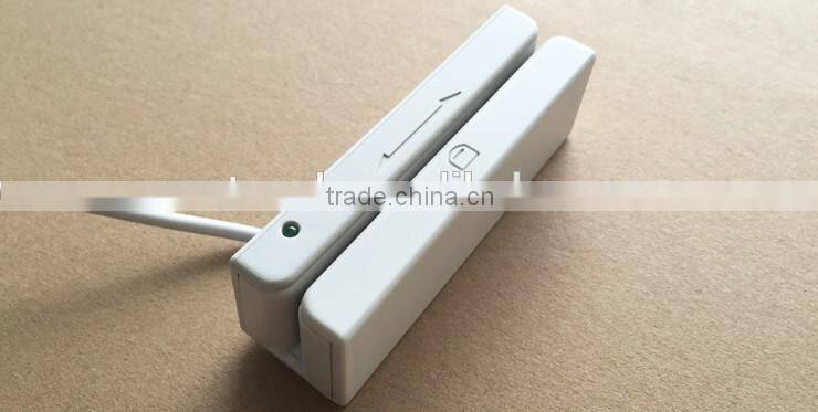 Runtouch RT-M123 White RS232/USB portable 3 Tracks Manual Swipe magnetic stripe usb msr card reader