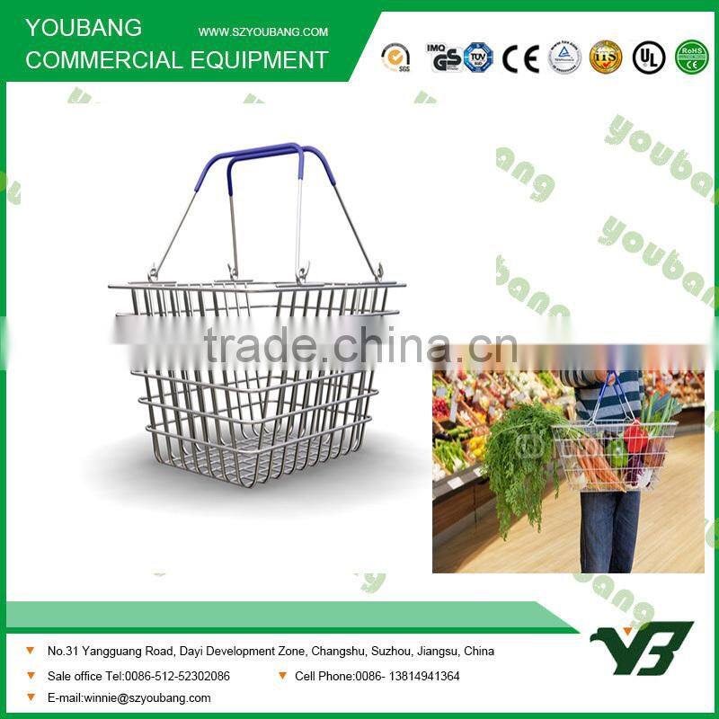 2015Hot Sale! Two Handle Metal Wire Shopping Basket