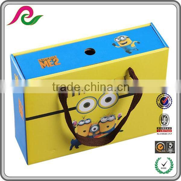 Flat folding corrugated gift box with 4 color printing for packaging