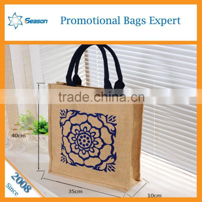 Wholesale shopping bag jute beach bag cheap jute bag