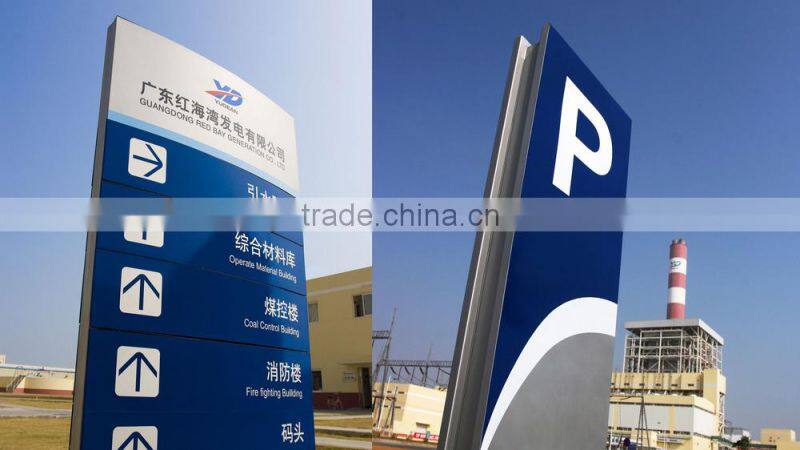 Advertising outdoor pylon sign for gas station