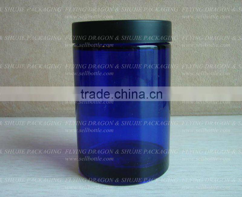 200ML BLUE cream glass jar with plastic lid, cream jar, cosmetic glass jar