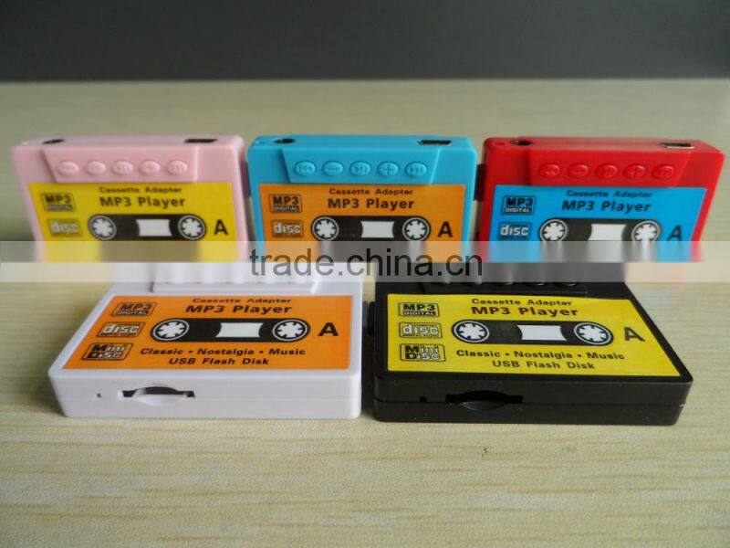 Wholesale bulk mp3 player cassette tape shaped mp3 music player
