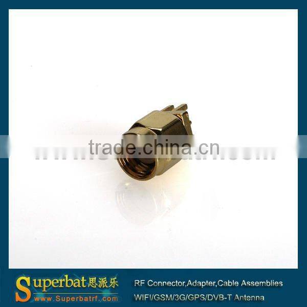 RP SMA male connector PCB mount connector