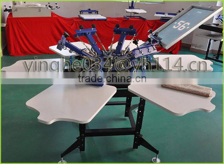 2015 new Manual 6 color 6 sation t-shirts screen printing machine/t shirt silk screen printing machine manual&textile printing m