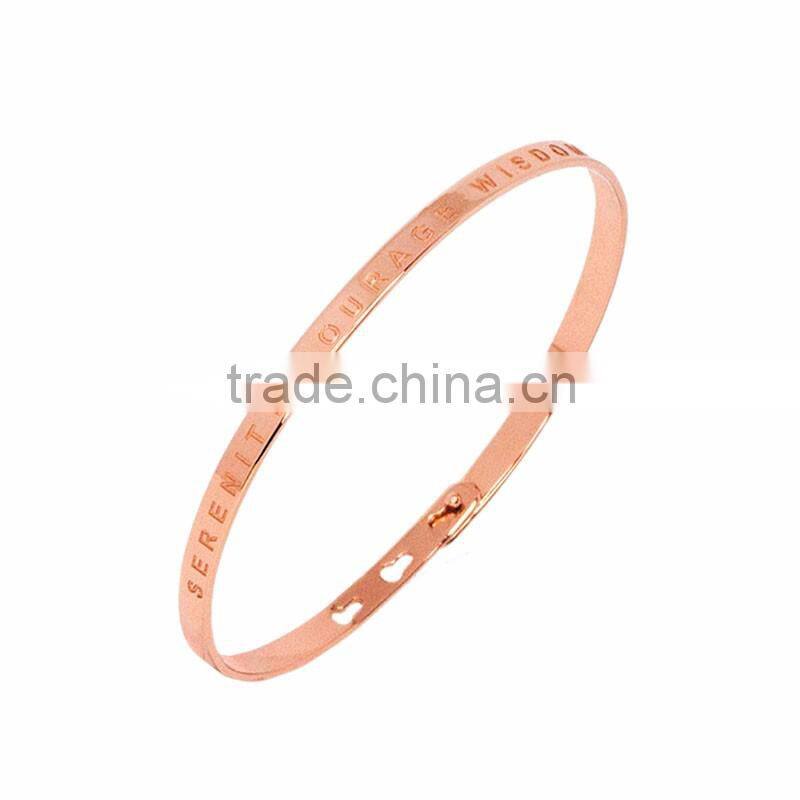 Memories Bangles with Customize Design Word 'SERENITY COURAGE WISDOM' with 4mm/7mm Width