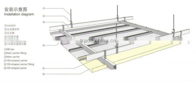 Shopping mall used Suspended Aluminum Ceiling Tiles