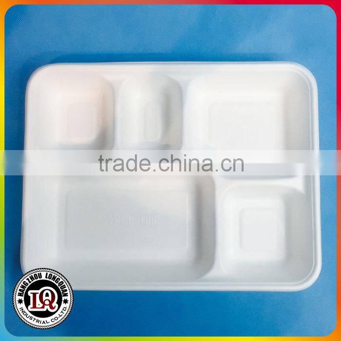 Sugar Cane Bagasse Deep 5 Compartments Tray