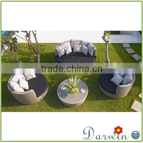 Modern Rattan Wicker Cheap Outdoor Round Sofa Bed