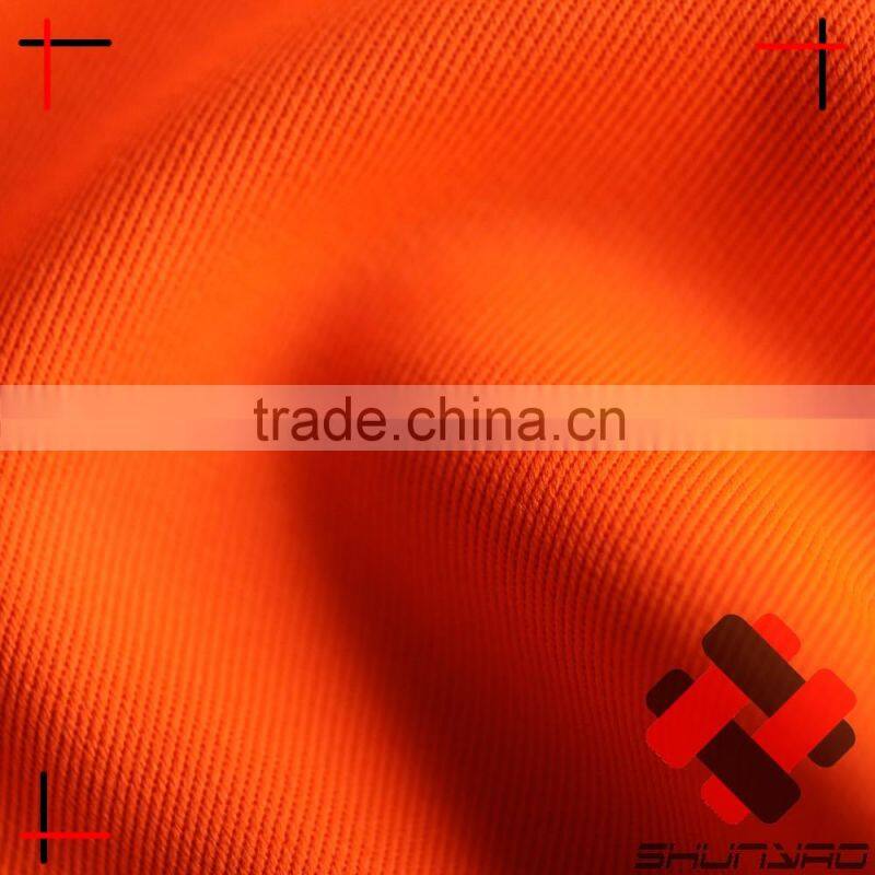 orange reflective twill gabardine fabric for workwear