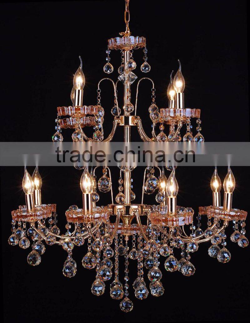 WD1822-3/5/8/8+4 Global Export Luxury Champagne Gold Iron K9 Crystal chandelier