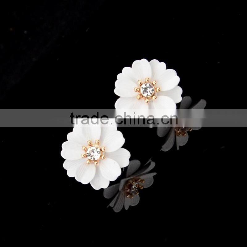 Sweetheart Big Faux Flower Earrings Anti Allergic Stud Earring For Women