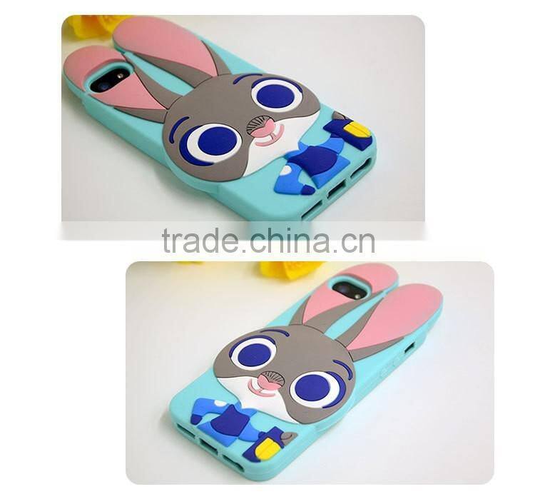 Lovely 3D Animal Rabbit Silicone Phone Back Case Cover for Samsung Galaxy E7