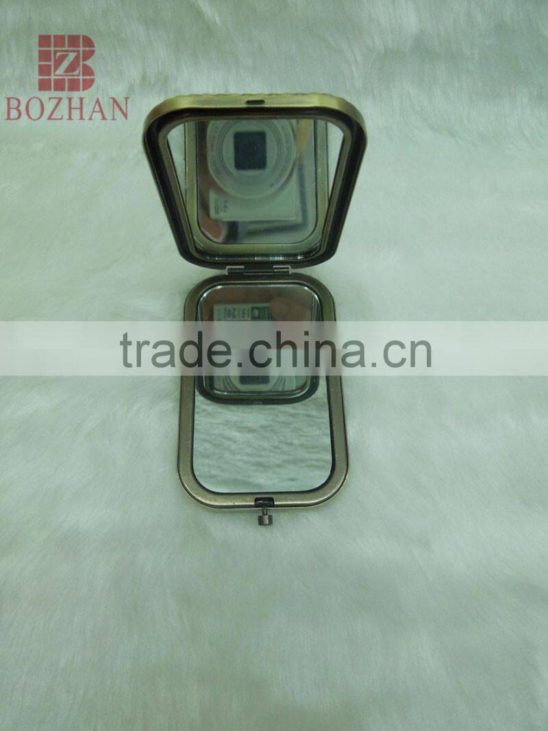 Metal souvenir brass castle rhinestone mirror/antique castle makeup mirror