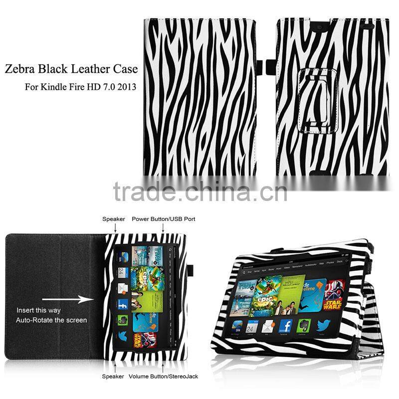 Giraffe Brown Leather Case For Amazon Kindle Fire HD 7.0 2013 Edition