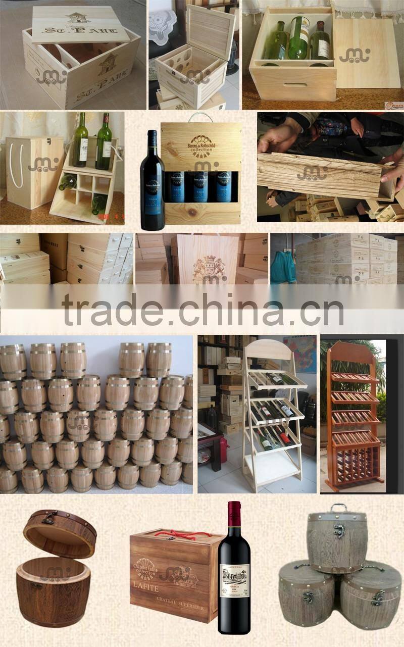 Old fashion 6 bottle hinged wooden wine box