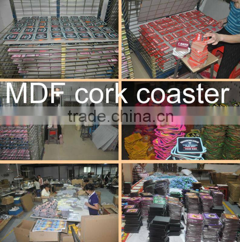 Top quanlity PET box packing for wood cork coasters, mdf coaster set