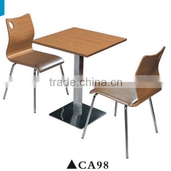 2 person stainless steel dining table and chair sets canteen table CA98