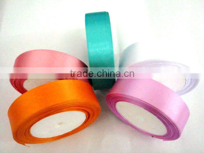 Cheap 100% polyester Satin gold and silver metallic ribbon
