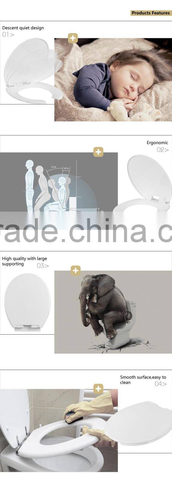Open Front Toilet Seat For Disable People PP Soft Close