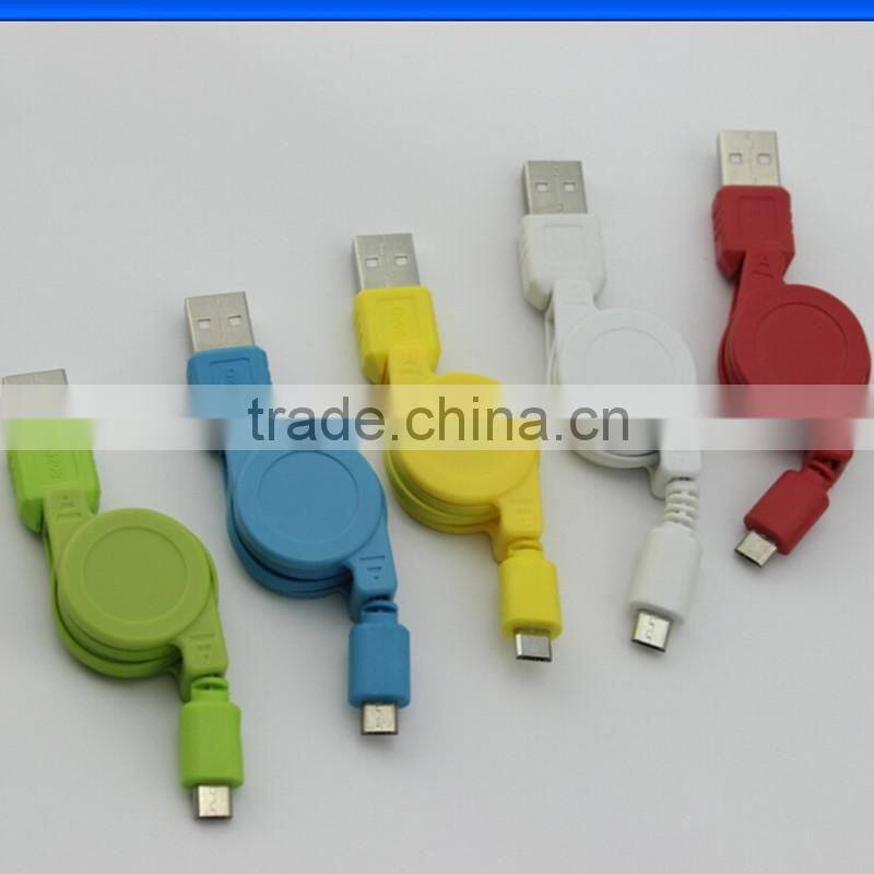 Most popular colored retractable micro usb cable data line