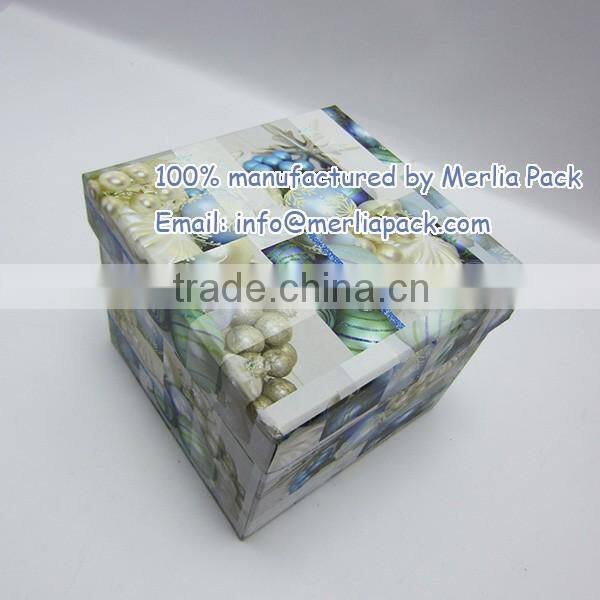 LED Lights Xmas Decorations Paper Box Handmade 2016 Lid and Base Box