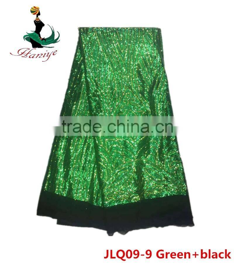 Haniye 2016 Best Price Embroidery French lace / Hot Selling Tulle Lace sequins Fabric /JLQ09-8