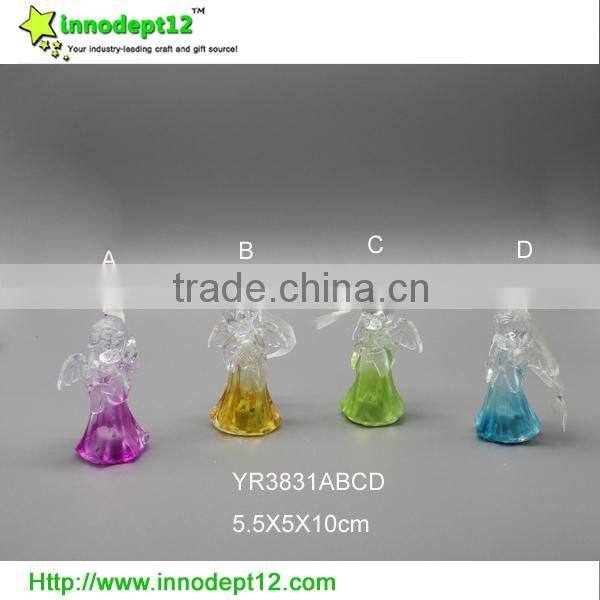 Flash colorful led light angel Christmasd decoration acrylic craft, art craft