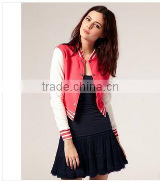 Cropped top varsity jackets for sexy girls 2016 fashion