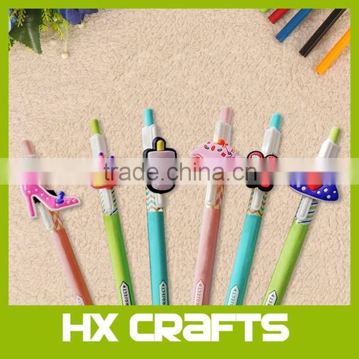 2D/3D Cartoon Characters Soft PVC Rubber pencil tops decoration