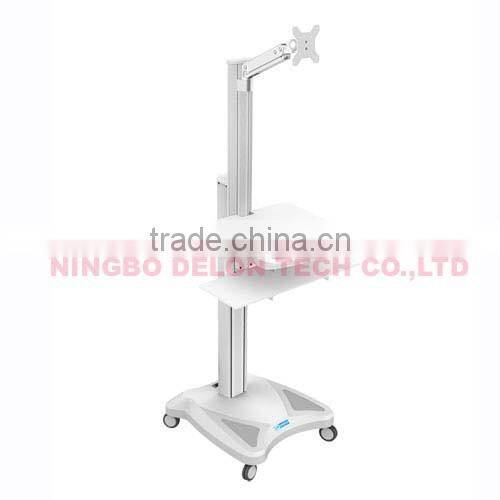 gas spring monitor floor stand movable LCD TV Cart LED Trolley