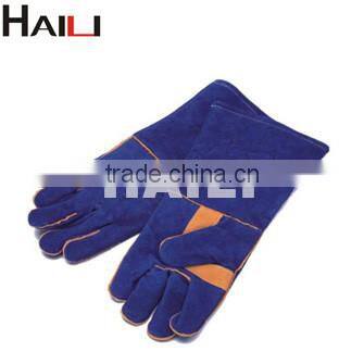 cow split Leather Double Palm Welding Gloves HL4001