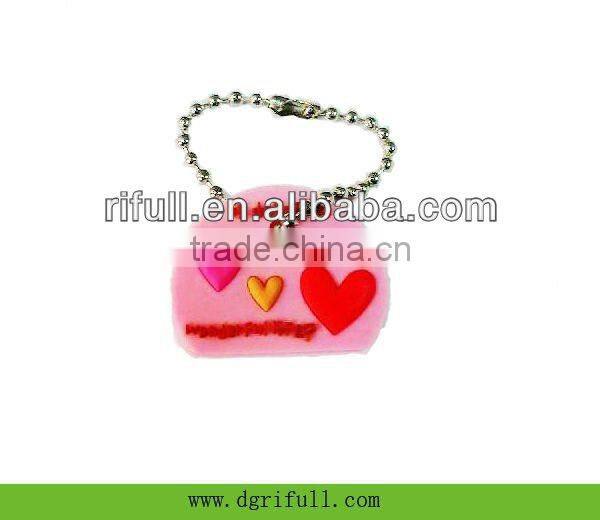 silicone badminton shape sports keychain